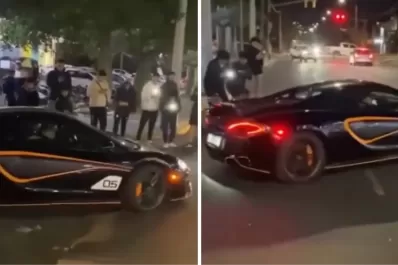 Un espectacular McLaren deportivo irrumpió en las calles de Catamarca y sufrió las consecuencias de los baches