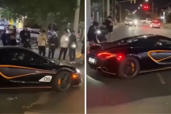 Un espectacular McLaren deportivo irrumpió en las calles de Catamarca y sufrió las consecuencias de los baches
