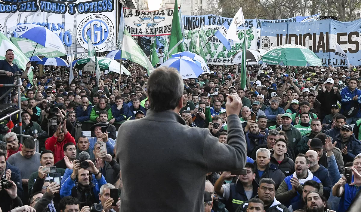 Sergio Massa en el acto en el que anunció las modificaciones a Ganancias. 