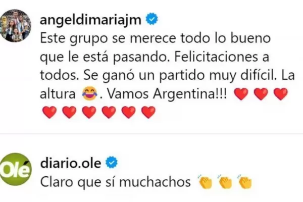 La chicana de Jorgelina Cardoso, esposa de Di María, a un diario argentino: Cuántas veces...