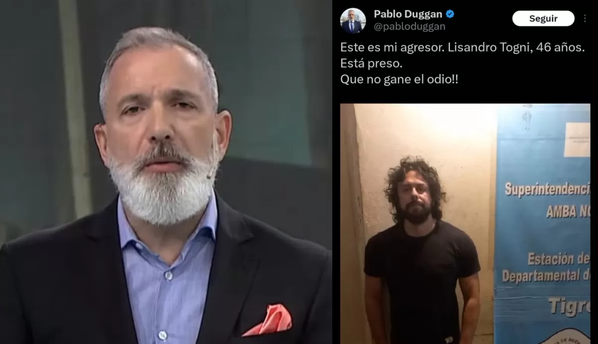 El periodista compartió las fotos de su agresor en redes