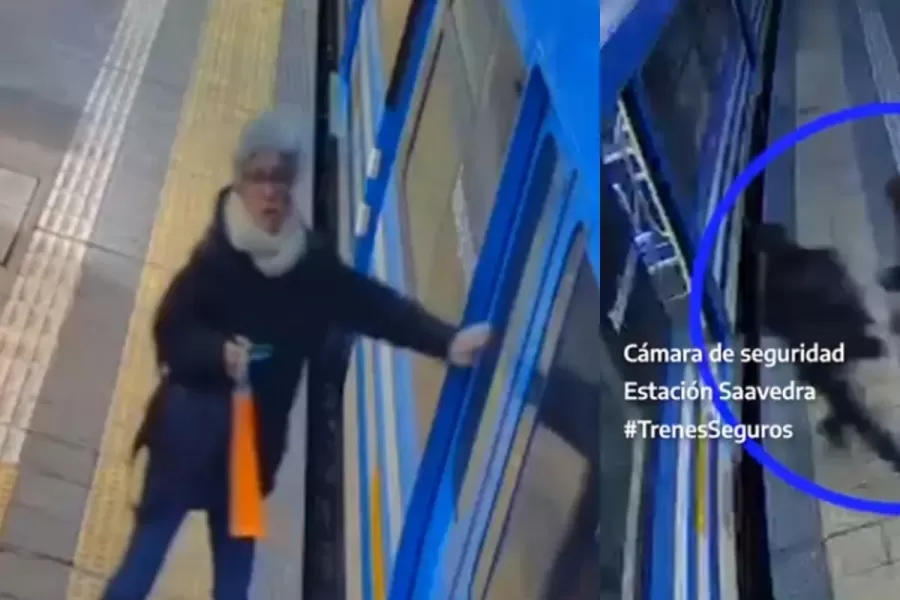 Sus hijos subieron al tren y ella quedó abajo