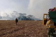 En Ranchillos combatieron un incendio de rastrojos de caña