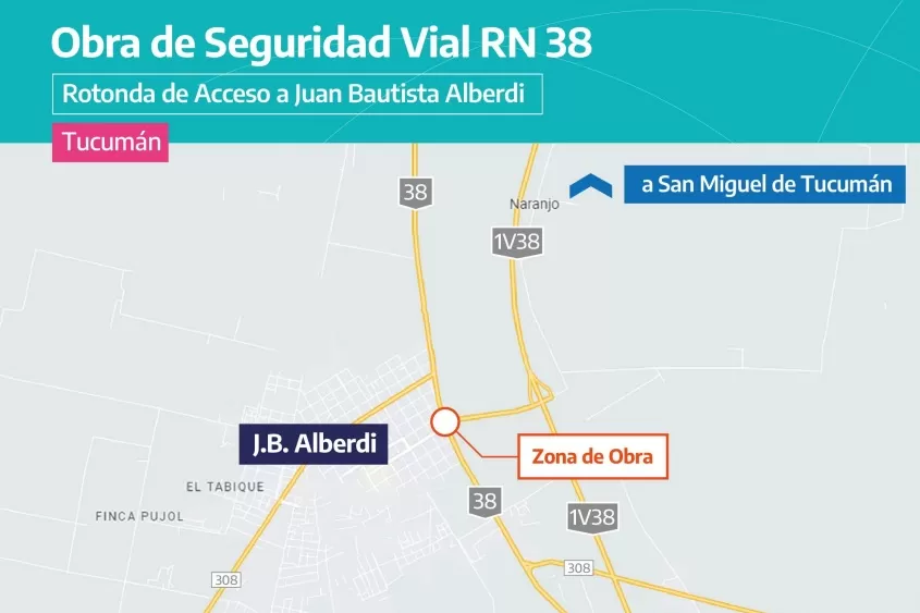 Vialidad nacional dio inicio a una obra de seguridad vial en la ruta nacional 38