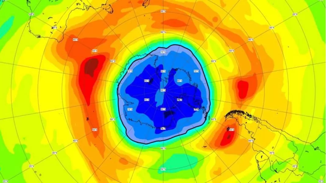 El agujero de ozono más grande registrado en los últimos años.