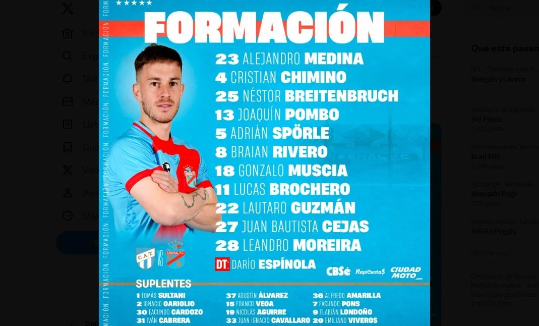 Los titulares elegidos por Cafú Espínola para enfrentar a Atlético Tucumán