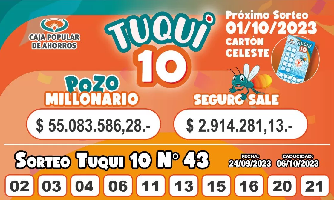 Tuqui 10: cómo salió el sorteo del domingo 24 de septiembre