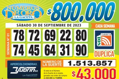 Los Números de Oro de LA GACETA del 30 de septiembre del 2023