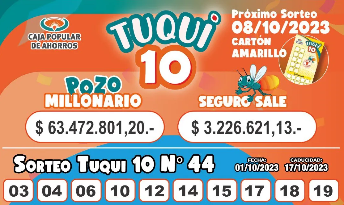 Tuqui 10: cómo salió el sorteo de anoche