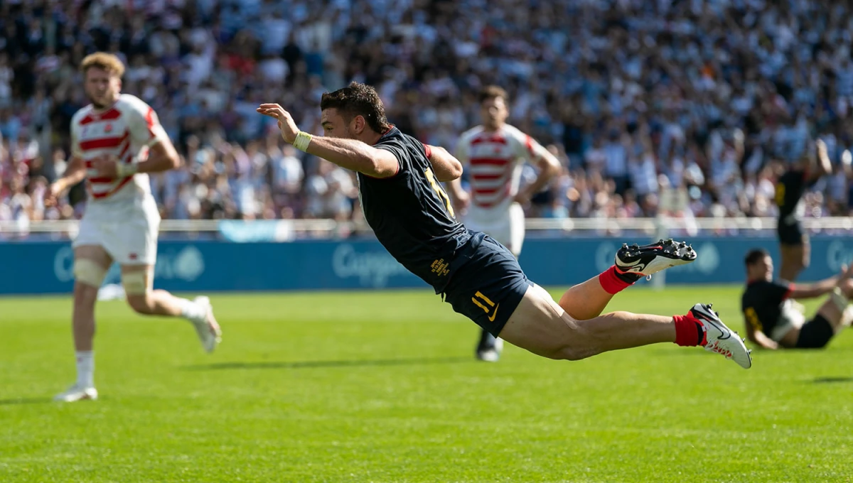 BRILLANTE. El wing tucumano Mateo Carreras tuvo su tarde consagratoria en Los Pumas, anotando tres tries.