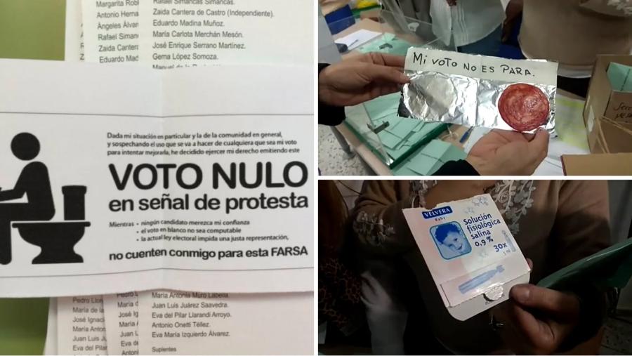 Votos nulos: objetos encontrados en los sobres.