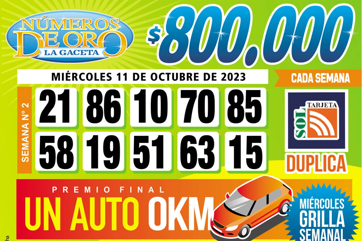 Los Números de Oro de LA GACETA del 11 de octubre de 2023