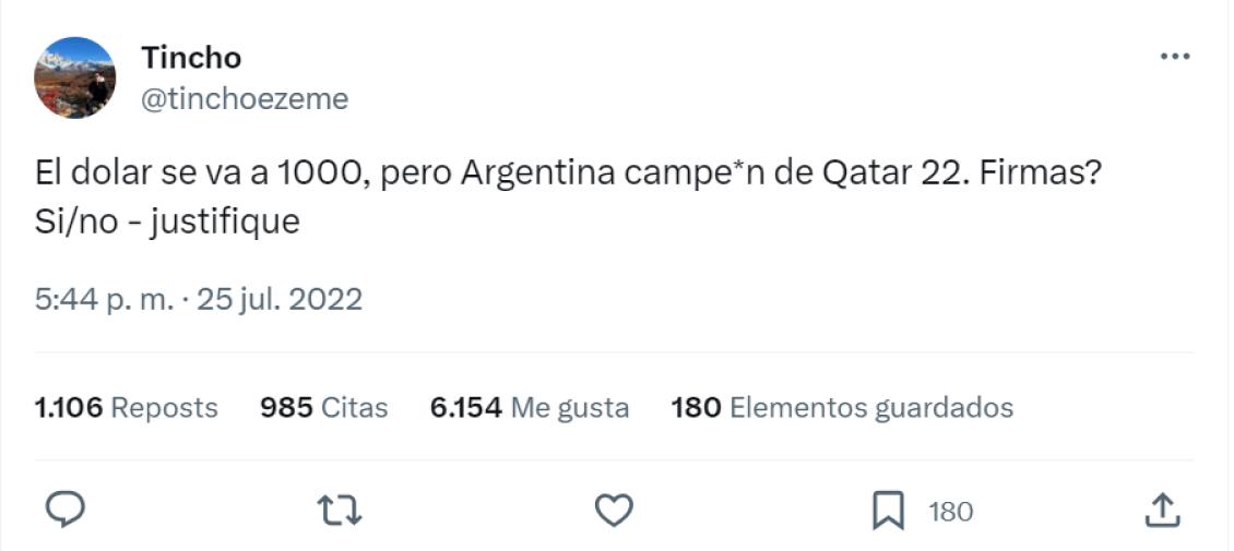 El visionario tuit de un joven sobre la subida del dólar.