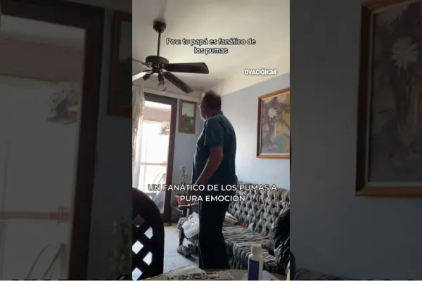 Un papá tucumano fanático de Los Pumas, filmado al estilo Tano Pasman, se hizo viral por sus festejos