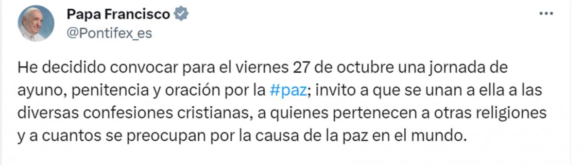 Francisco lamentó la desesperada situación de Gaza: La guerra no resuelve ningún problema