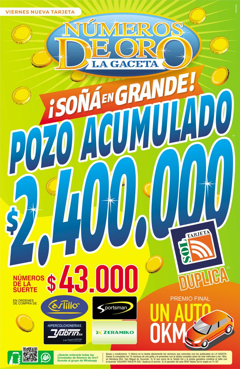 El pozo de los Números de Oro quedó vacante: acumula $2.400.000