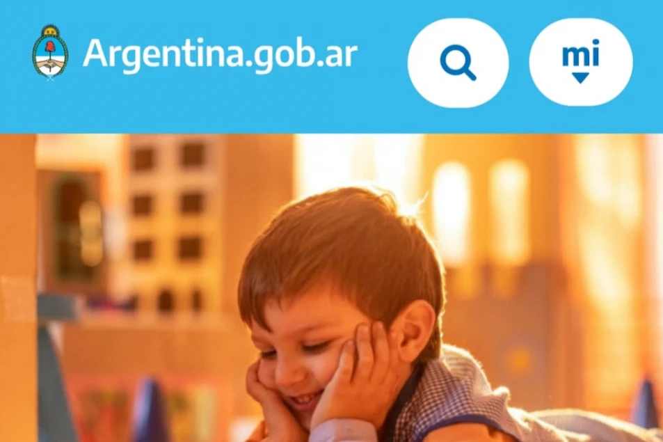 Vista normal de la web oficial del gobierno nacional. 