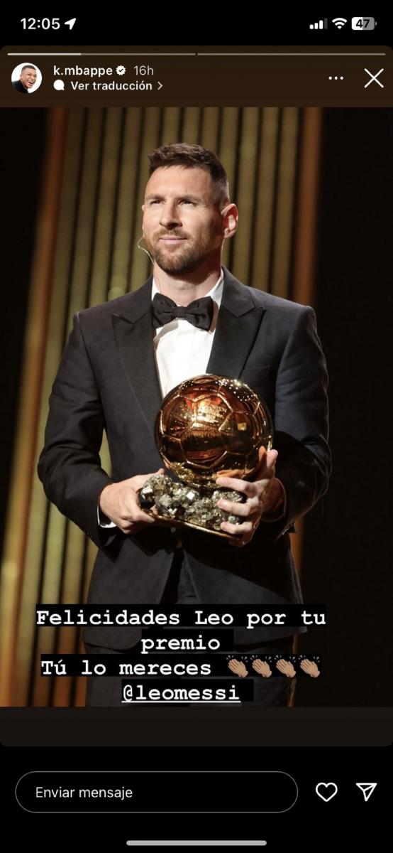 Balón de Oro: la respuesta de Kylian Mbappé ante la conquista de Lionel Messi