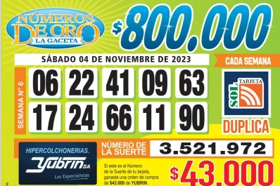 Los Números de Oro de LA GACETA del 4 de noviembre de 2023