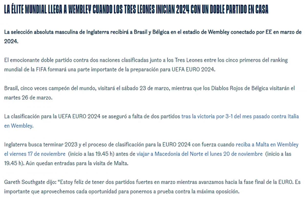 Inglaterra anunció que no jugará frente a la Selección argentina: ¿A quién eligió para disputar un amistoso?