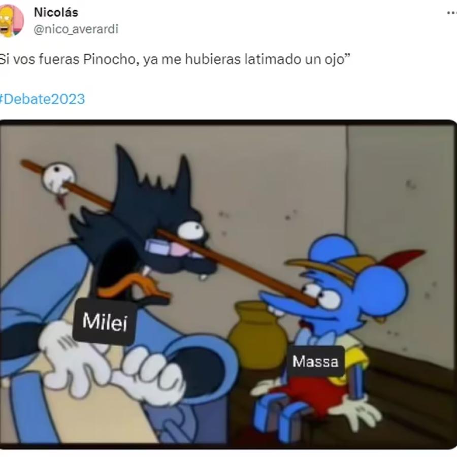 Los mejores memes del debate presidencial entre Javier Milei y Sergio Massa