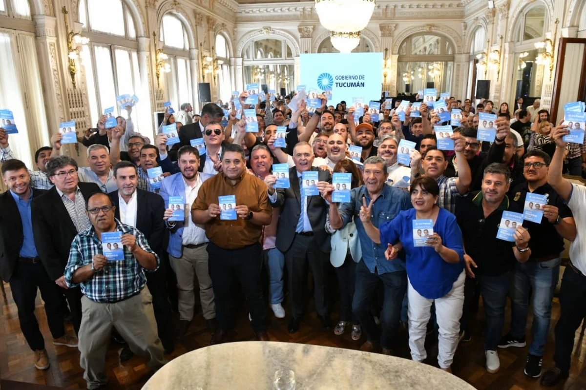 Los gremios en Tucumán manifestaron su apoyo a Sergio Massa, junto a Osvaldo Jaldo. Prensa Gobierno