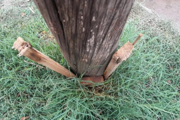 LA GACETA en WhatsApp: un poste está a punto de caerse en barrio El Salvador