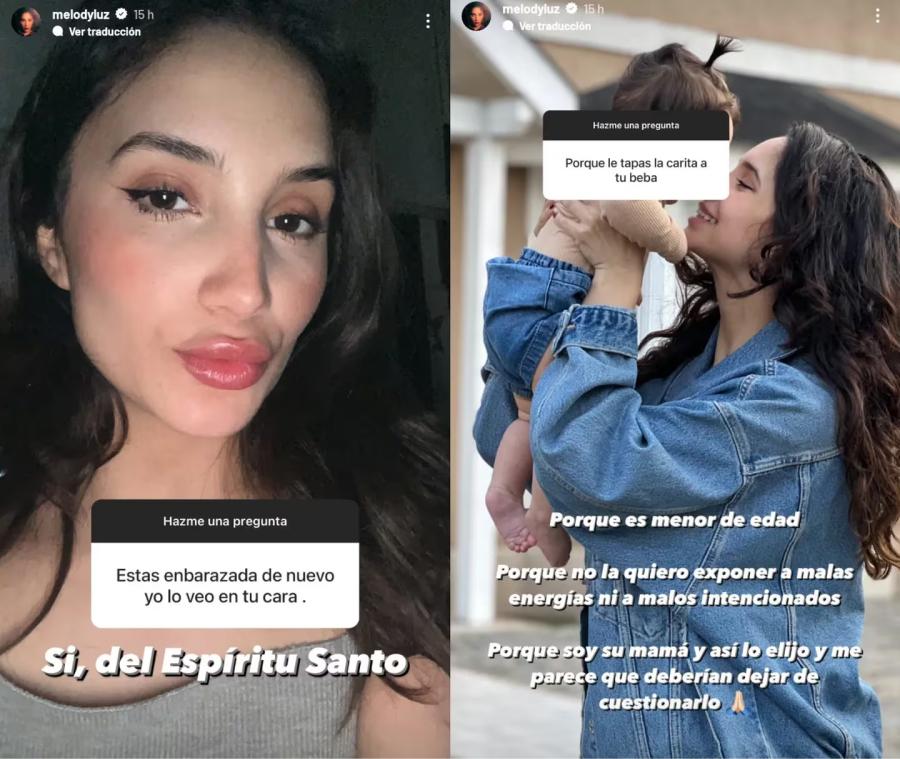 Los posteos de Melody Luz sobre su supuesto embarazo.