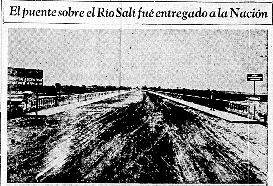 OBRA NUEVA. Así lucía la platea del flamante puente que recién se abría al uso público como vemos la cubierta aún era de tierra.