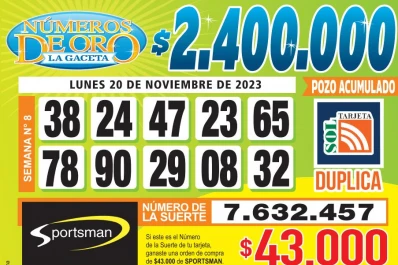 Los Números de Oro de LA GACETA del 20 de noviembre de 2023