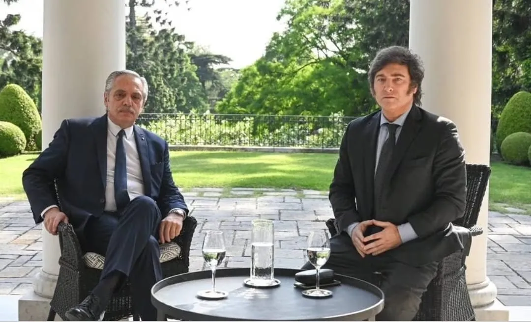 Alberto Fernández y Javier Milei, en Olivos.