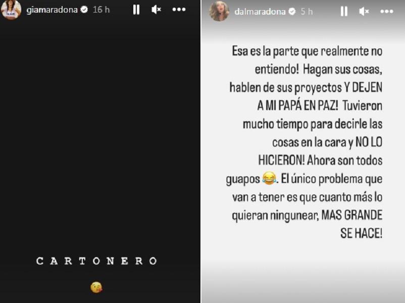 Dalma y Gianinna Maradona le respondieron a Mauricio Macri por los dichos sobre su padre