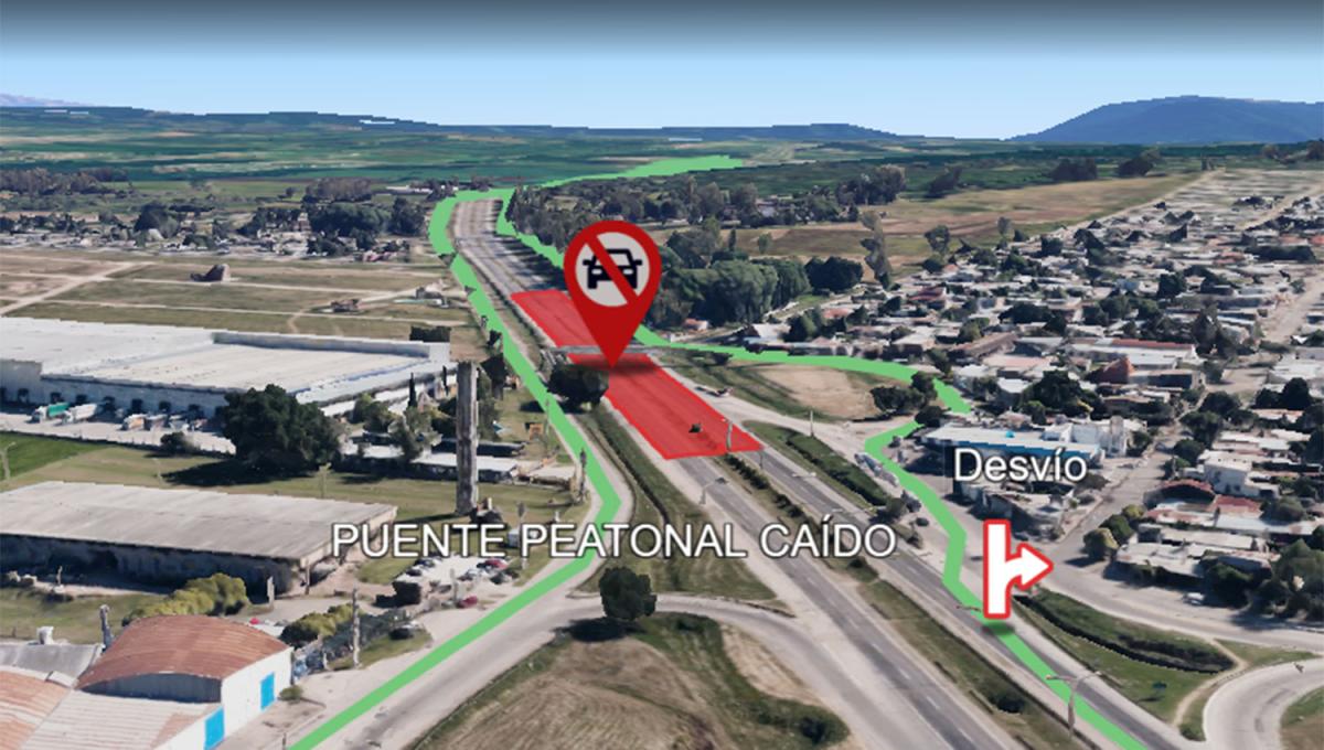 Demoras y caos en la Ruta 9 por la remoción del puente peatonal chocado
