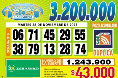 Los Números de Oro de LA GACETA del 28 de noviembre de 2023