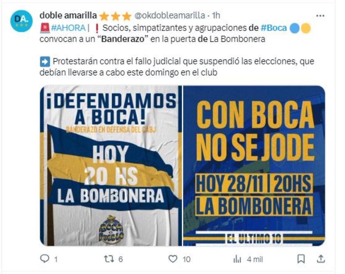 Los hinchas de Boca Juniors agitan las redes con banderazos