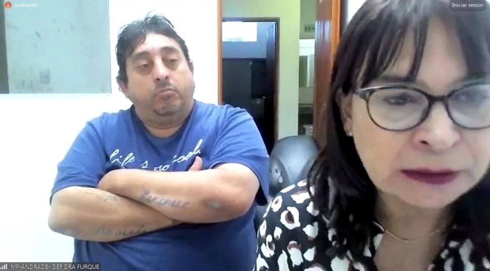 ACUSADO. Miguel “Liro” Andrade junto a su defensora, Silvia Furque.