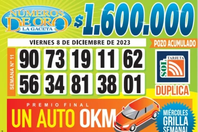 Los Números de Oro de LA GACETA del 8 de diciembre de 2023