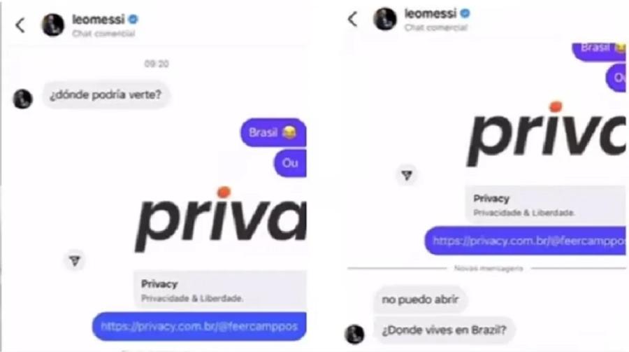 El supuesto chat entre Leo Messi y una famosa modelo de OnlyFans