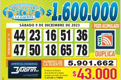 Los Números de Oro de LA GACETA del 9 de diciembre de 2023