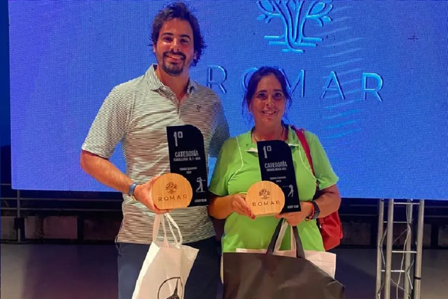 Mariano Malmierca (h) y Lucía Leiro, los campeones del Torneo Clausura en el Jockey Club.