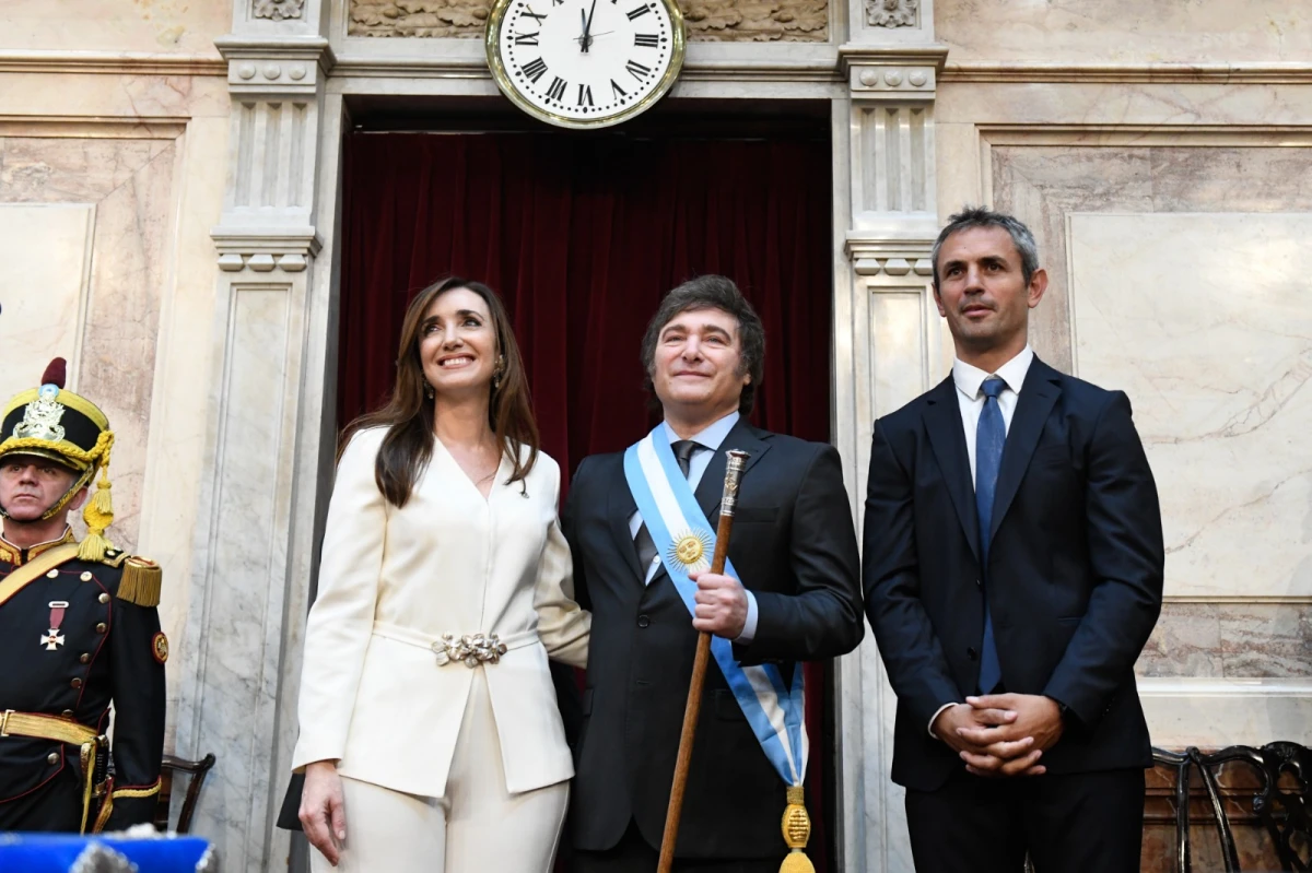 Villarruel, Milei y Menem, en el Congreso. PRENSA DIPUTADOS