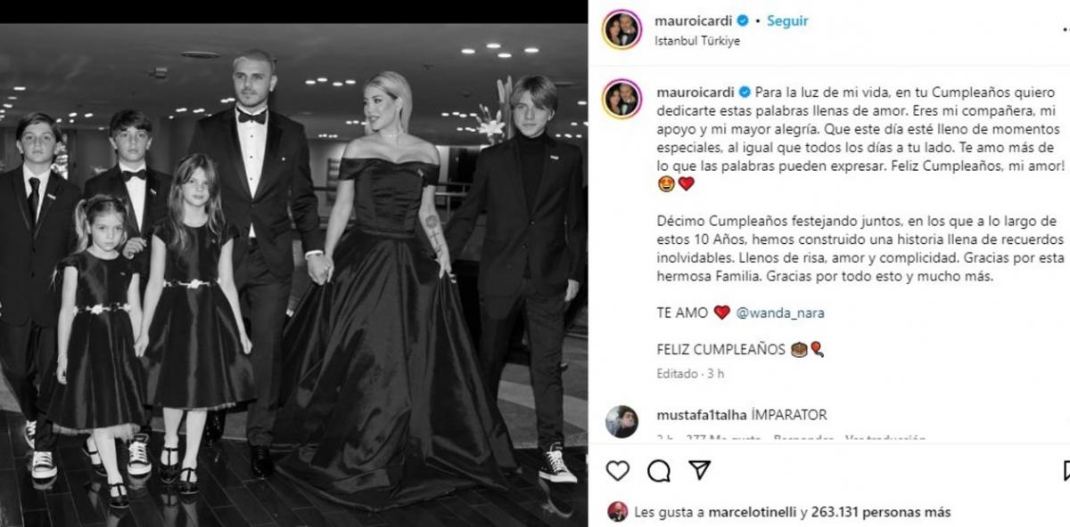 El conmovedor posteo de Mauro Icardi para Wanda Nara.