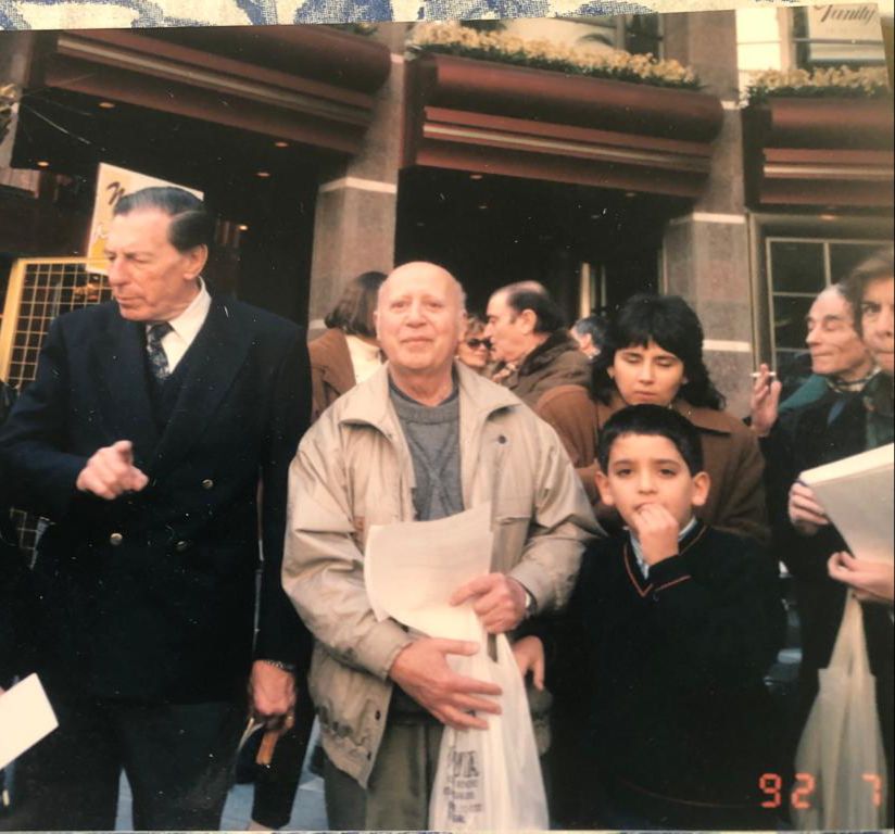 ABUELO Y NIETO. Fued Amín con Nicolás Iriarte, autor de este recuerdo.