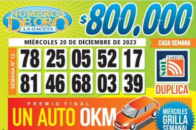 Los Números de Oro de LA GACETA del 20 de diciembre de 2023