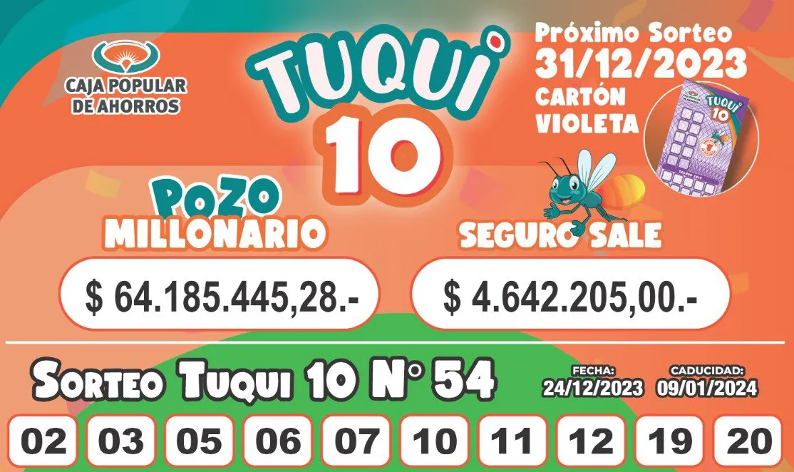 Tuqui 10: cómo salió el sorteo del domingo 24 de diciembre