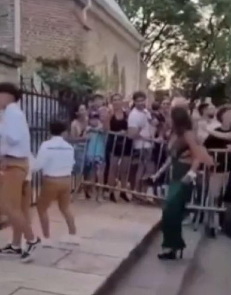 Captura de video del vestido de Antonela Roccuzzo.