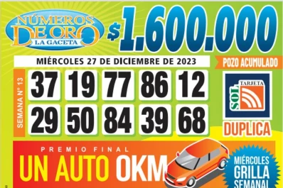 Los Números de Oro de LA GACETA del 27 de diciembre de 2023