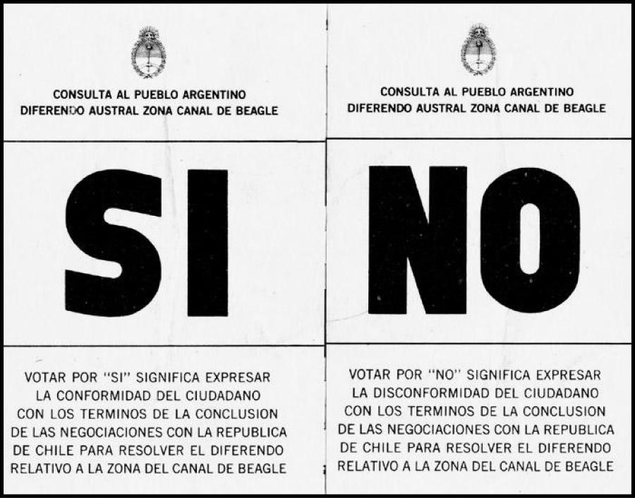 Consulta Popular por el Canal de Beagle en el gobierno de Raúl Alfonsín
