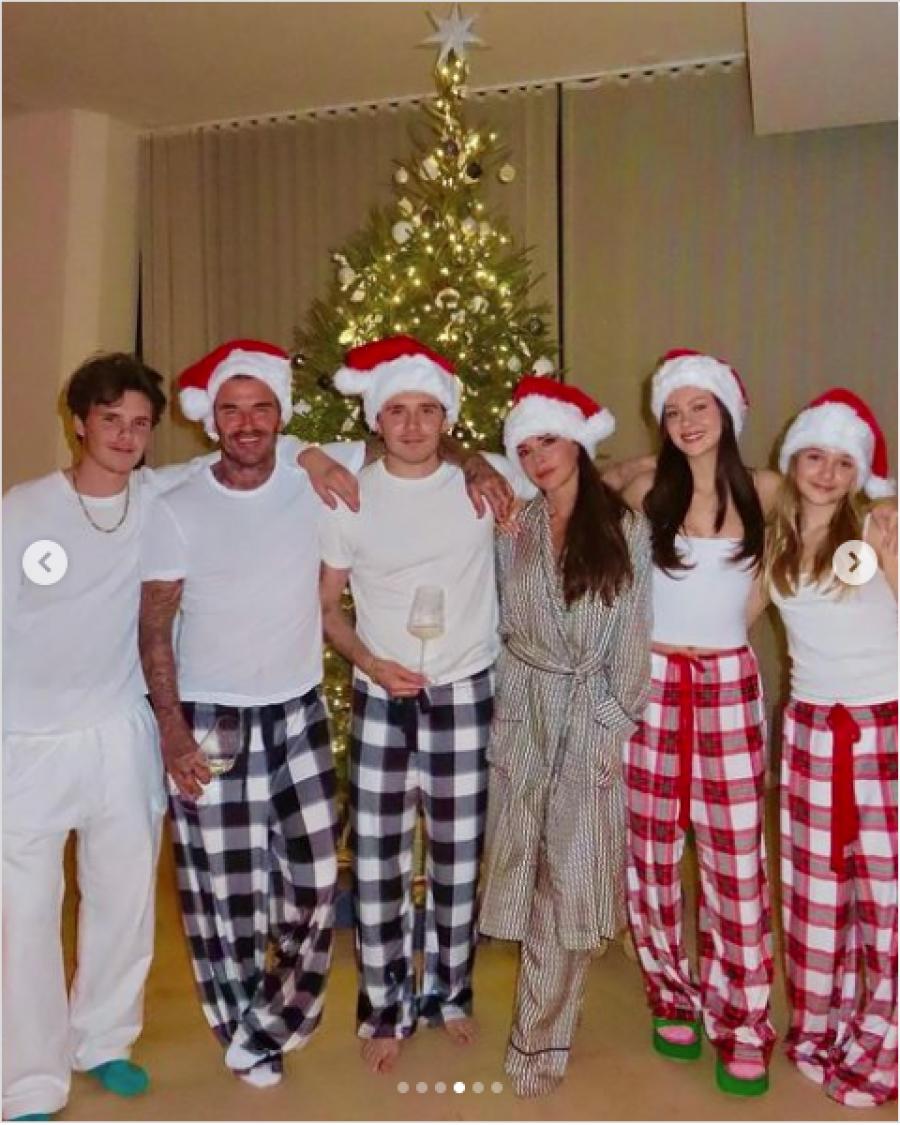 David Beckham junto a su familia