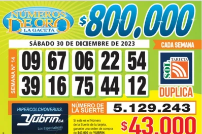 Los Números de Oro de LA GACETA del 30 de diciembre de 2023